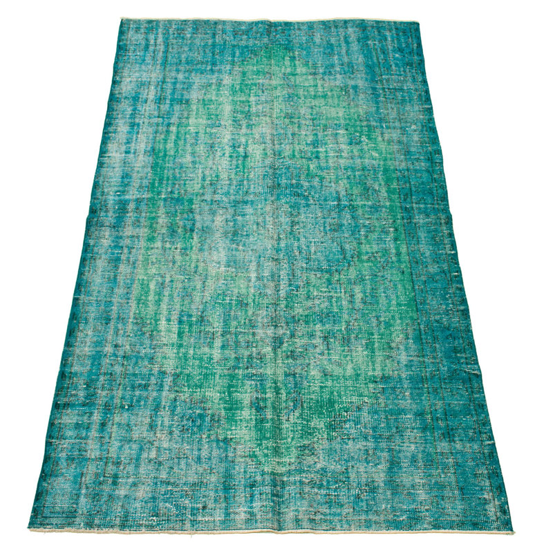 Tapis décoratif bleu marine en laine de conception unique 5 pi 1 po X 8 pi 11 po noué à la main 1980S