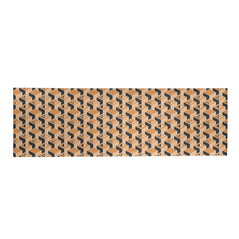 Tapis jaune/noir skyscrapers, Tapis de couloir 2 pi 5 po x 8 pi