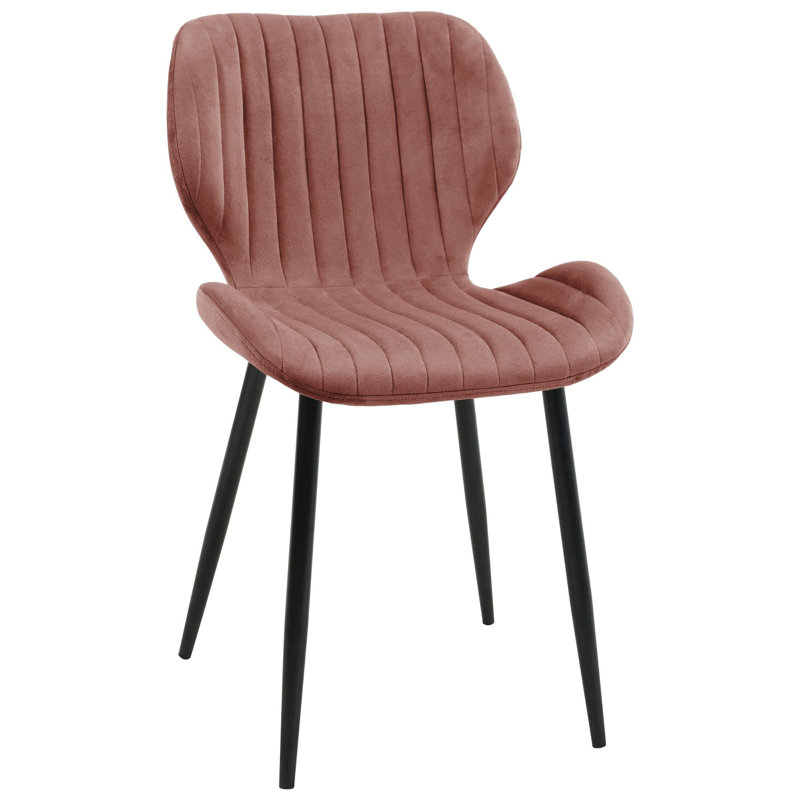 Beallsville 47cm H Tufted Velvet Upholstered Upholstered Back Side Chair in Pink