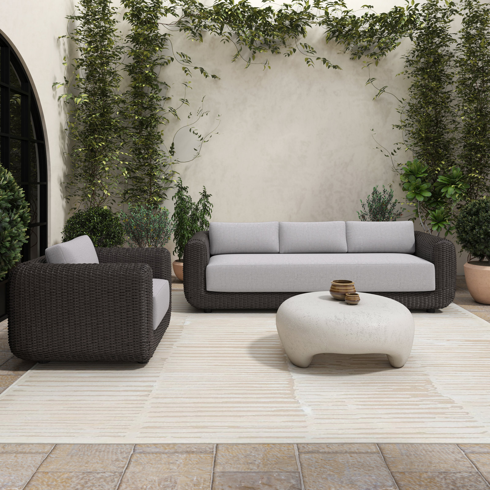 Westwick Outdoor Sofa, Dark Brown