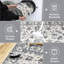 Tapis 5 x 7, lavable, léger, rétro, lavable à la machine, antitache, antidérapant, salon, chambre à coucher, gris, 5 pi x 7 pi.-1237982061