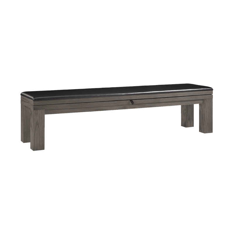 American Heritage Alta Leather Upholstered Storage Bench - Genuine Leather with Flip-Top Compartment, Solid Wood Frame, Charcoal
