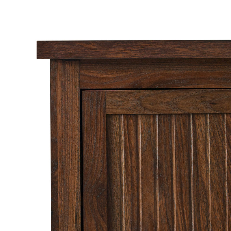 Arisbet 45" 4-Drawer Grooved Storage Wardrobe, Dark Walnut