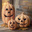 Décorations d'automne - Décorations d'Halloween - Citrouille-lanterne en terre cuite faite à la main à l'extérieur - Mignon Halloween