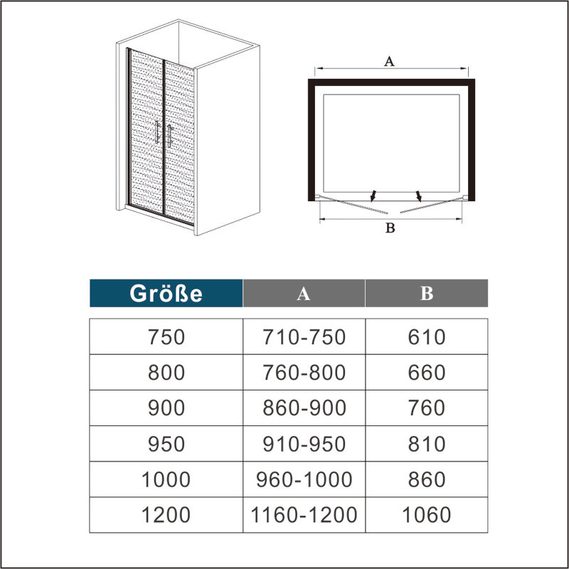 Aadil 860mm - 900mm W x 1950mm H Pivot Semi-Frameless Shower Door with Clear Glass