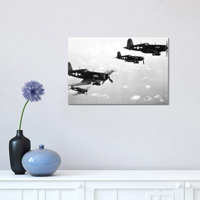 F4U Corsair Planes, Used From 1942-53 By The US Navy And Marine Corps by Rue Des Archives - Wrapped Canvas Print
