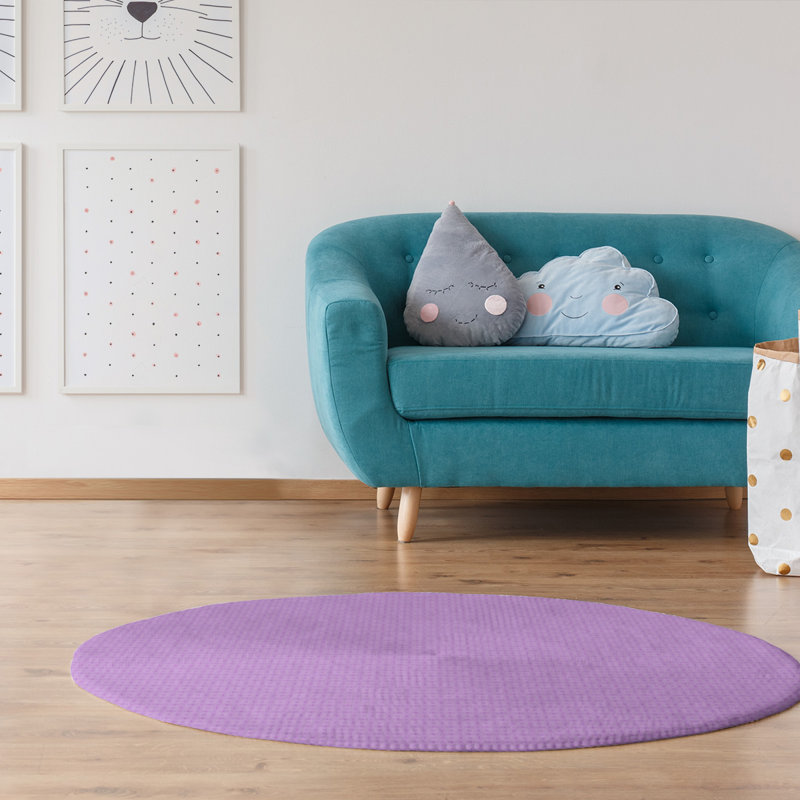 Tapis de zone mauve napperon monochrome, Rond 5 pi