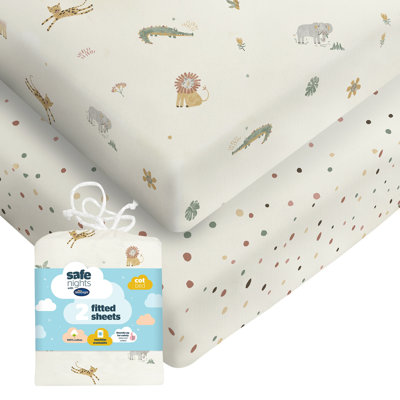 Silentnight Safe Nights Safari Cotton Cot Bed Fitted Sheet