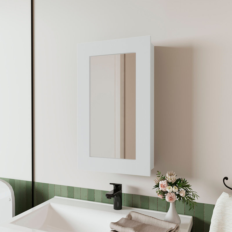 Pharmacie avec miroir inclus Parks, blanc, Blanc