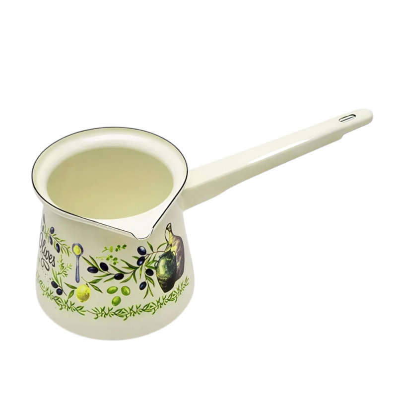 Olives Enamel Coffee Pot – 0.4 L (0.42 Qt)