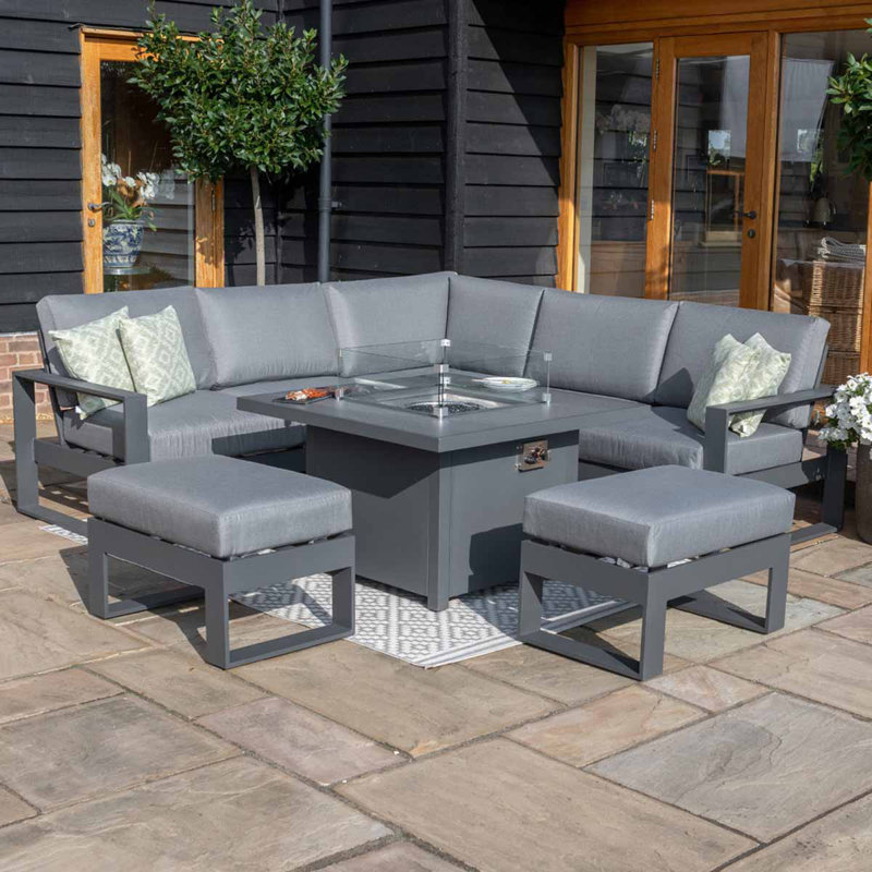 Hafsteinn Metal 5 - Person Seating Group with Cushions