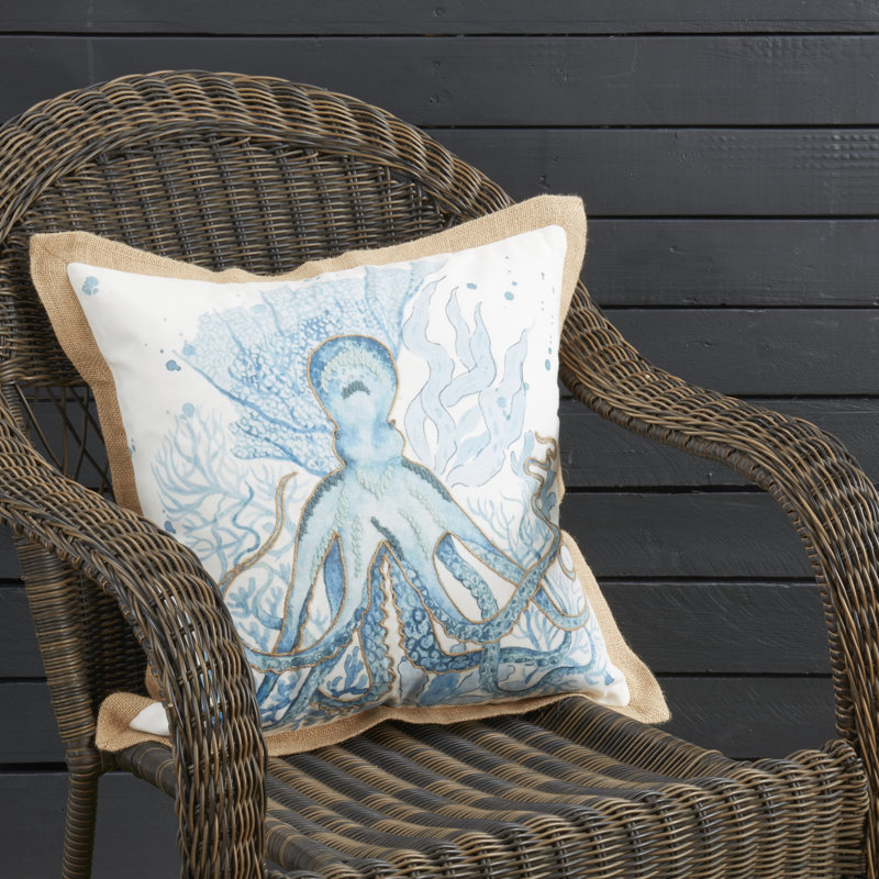 Housse de coussin Whimsical Outdoor Octopus, Sans insert de coussin