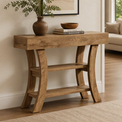 Console de 41 po, table d'entrée courbée avec tablettes de rangement