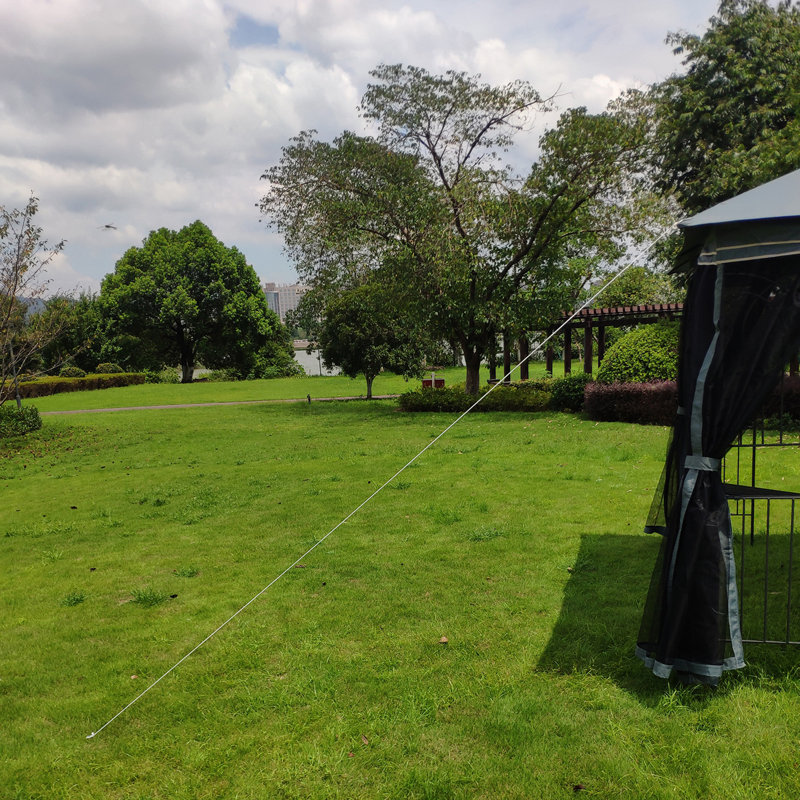 Gray 13x10ft Metal Patio Gazebo Canopy Tent with Mosquito Net