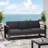3 Seater With Aluminium Build And Non-absorbent Seat Covers, Black Couch Framework Materials