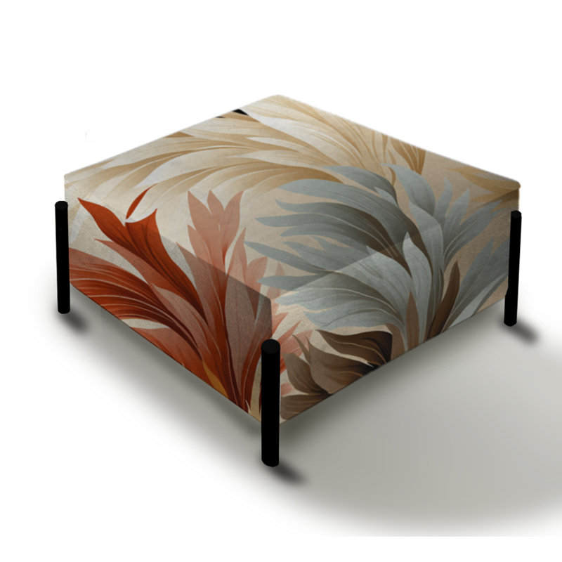 Driftwood Dreams Tropical Motif II - Grand repose-pieds carré tropical