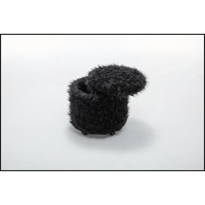Upholstered Faux Fur Pouf