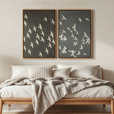 Framed Canvas Wall Art - Vintage Abstract Wall Prints for Bedroom 