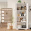 Armoire haute de 60 pouces avec portes et tablettes blanches - Garde-manger autoportant pour le rangement de la cuisine ou de la salle de bain