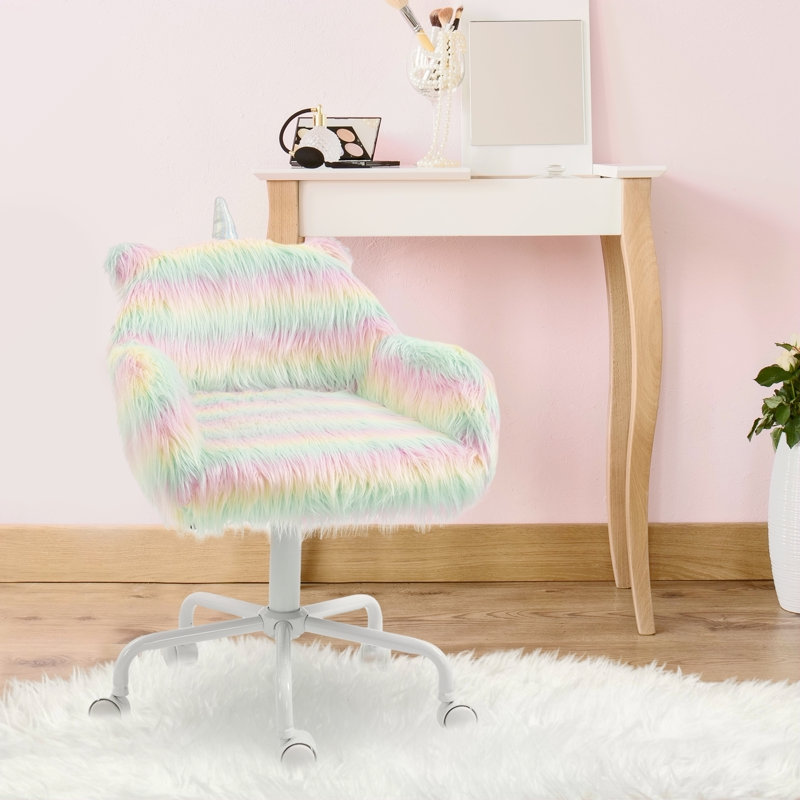 Chaise de bureau HOMcom Fluffy Unicorn
