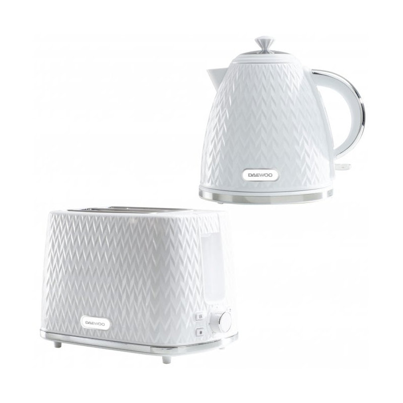 Daewoo Argyle 1.7L Plastic Electric Tea Kettle, White