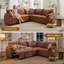 Canapé-lit modulaire Comerford avec lit escamotable, canapé modulaire en L 5 places avec rangement, canapé Cloud avec assise profonde, chenille, orange-503191677