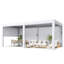 Pergola d'extérieur 10 pi x 20 pi avec lumières DEL, pavillon de jardin en aluminium avec persiennes motorisées et écrans latéraux pour le patio, la cour et la piscine, blanc-87140727-131508062-131675113
