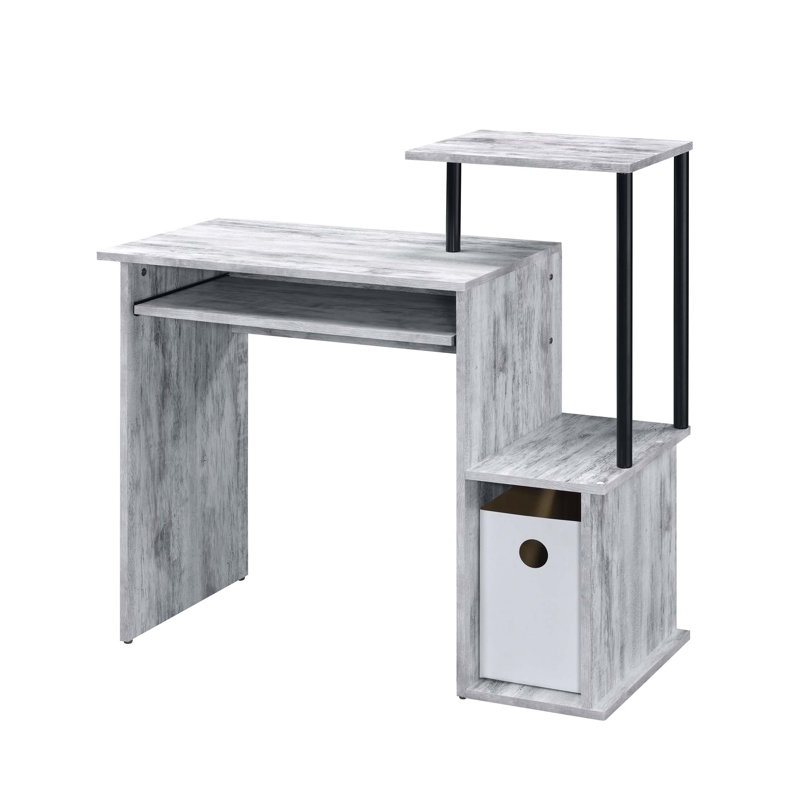 Lyphre Computer Desk with Storage, Gray, 34" H x 37" W x 16" D