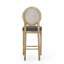 Ensemble de 2 tabourets de bar French Country avec structure en bois massif et siège rembourré, tabouret de bar 30,25