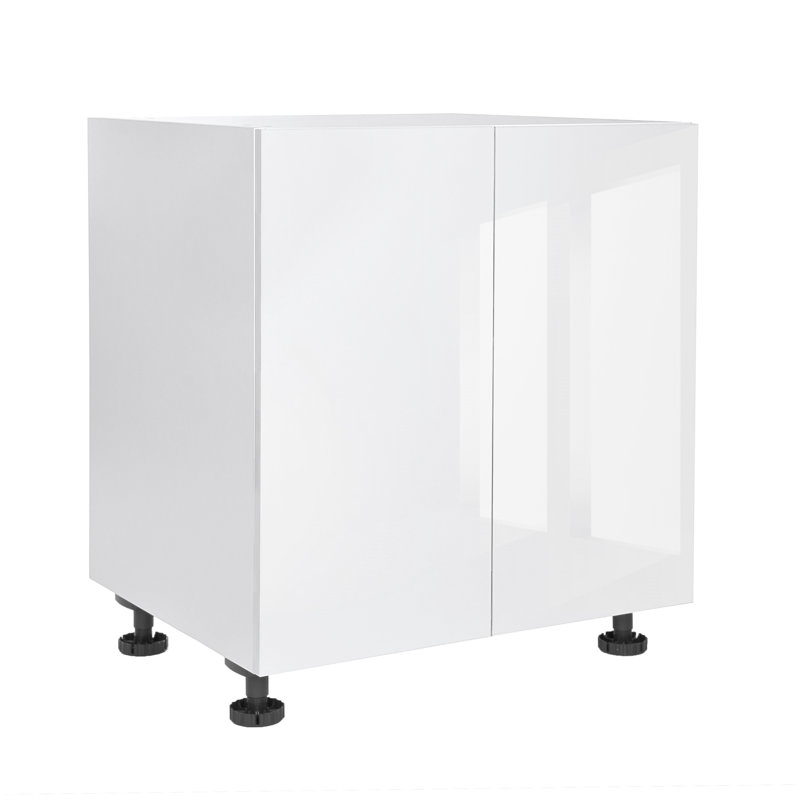 Cambridge Radiance 30 in. W x 24 in. D x 84 in. H Ready to Assemble Slab Pantry Kitchen Cabinet in White Gloss