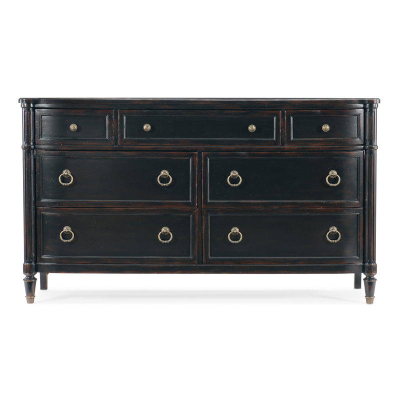 Charleston Seven-Drawer Dresser, Black