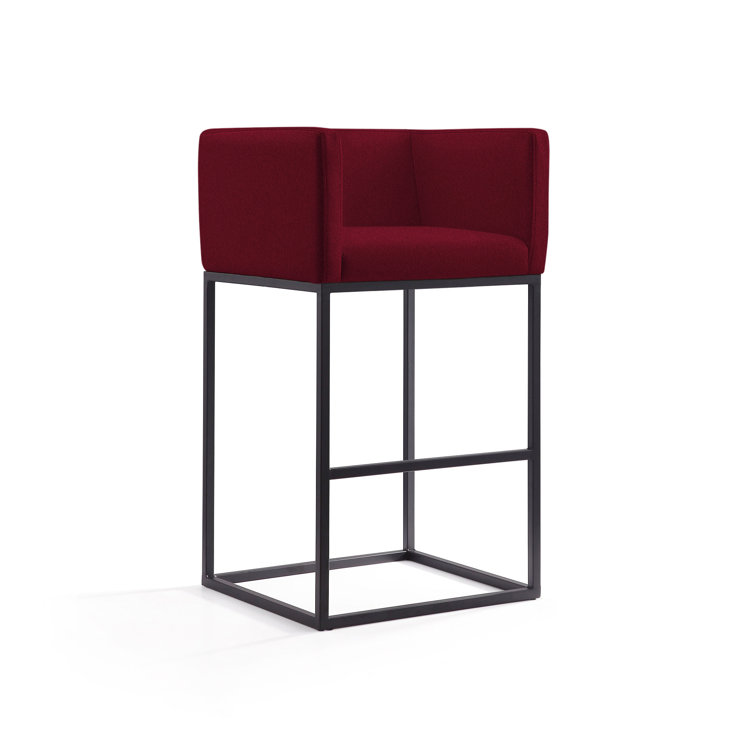 Upholstered Counter Stool with Metal Frame
