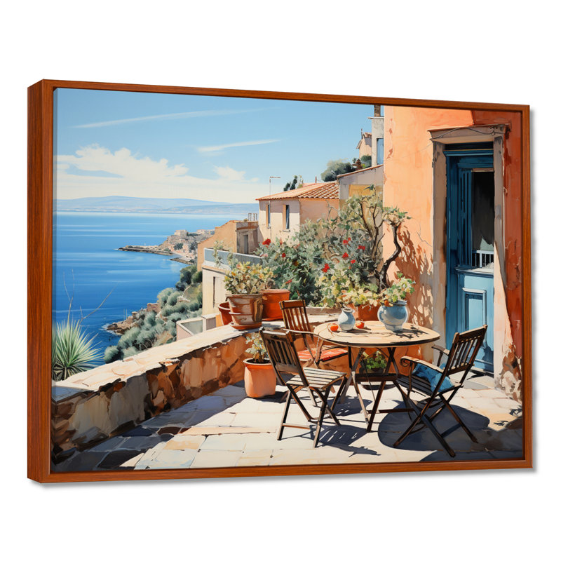 Impression sur toile La Dolce, côte italienne IV - Italie, H 30 po x l 40 po x P 1,5 po, Cadre flottant brun