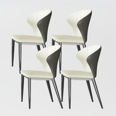 Chaise de salle à manger moderne en polyuréthane et acier à oreilles