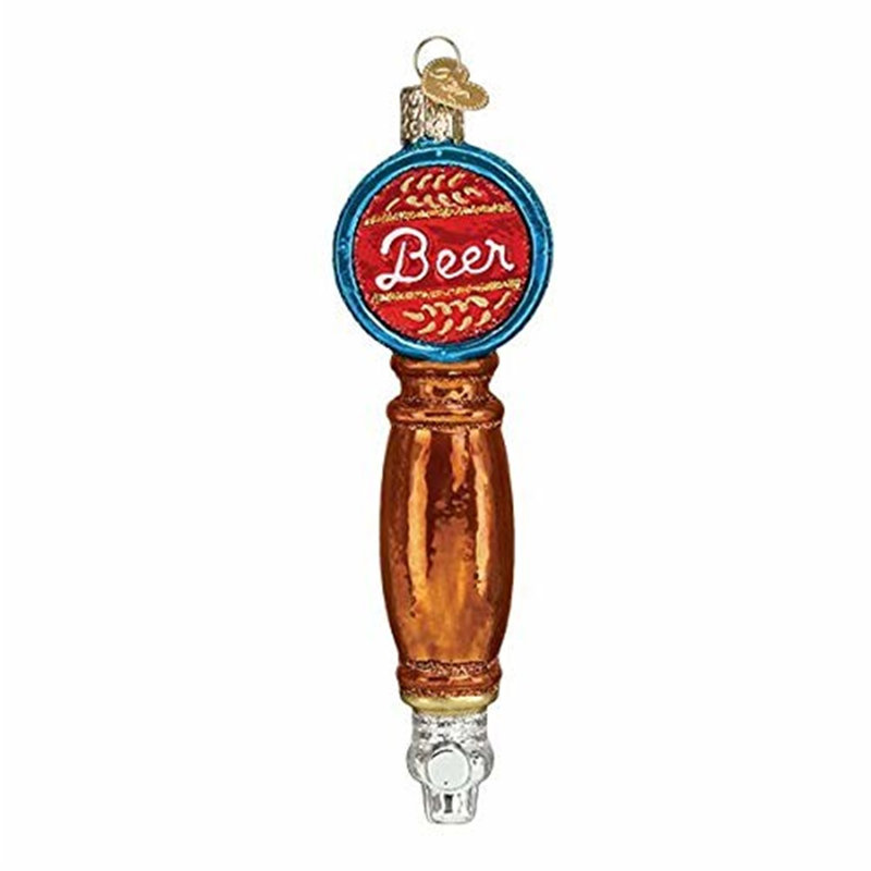 Ornement de Noël en verre soufflé Old World pour arbre de Noël, robinet de bière
