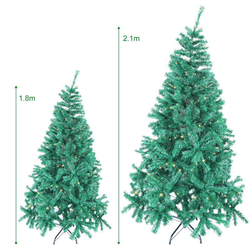 Arbre de Noël artificiel vert 7 pi avec lumières DEL, H 7 pi