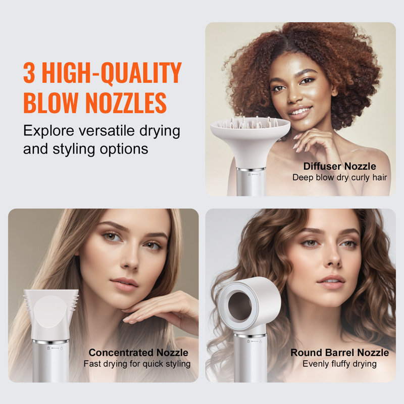 Hair Styler Dryer Brush, 7-In-1 Professional Multi Styler, 110,000RPM High-Speed Hot Air Styler With Brushless Motor, 2 Auto-Wrap Curler, 3 Brushes And 3 Nozzle, 90° Folding Design For Fast Drying