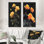 Midnight Vintage Rose Flowers Elegance I - floral jaune, impression murale en métal 2 pièces