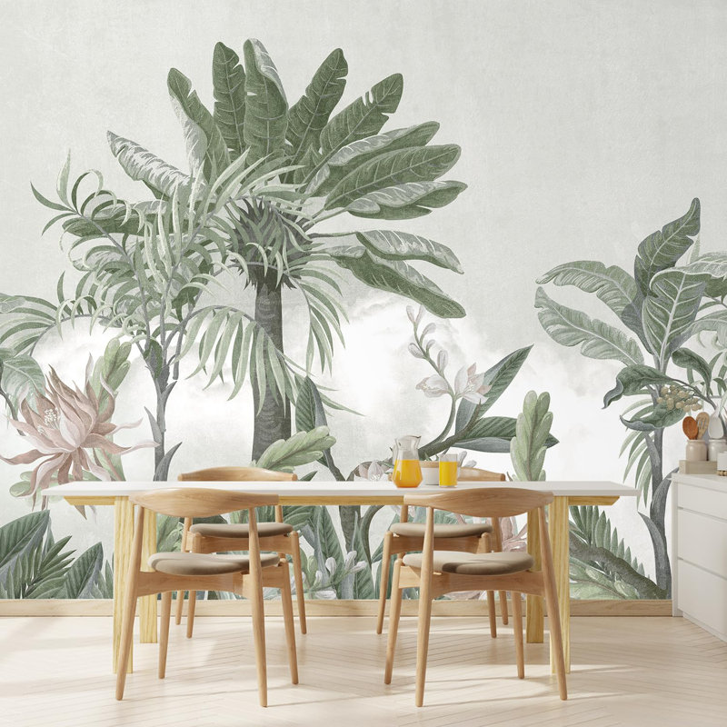 Bordure florale pelez et collez, L 132 po x l 120 po