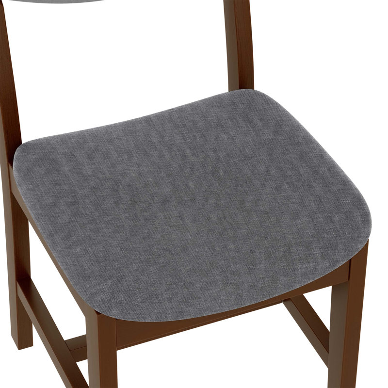Chaise de salle à manger rustique 4 pièces avec structure en bois massif et coussin en tissu confortable pour une utilisation polyvalente à la maison