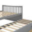 Lit de jour double en bois pleine grandeur, lit gigogne simple et 3 tiroirs de rangement-540491672