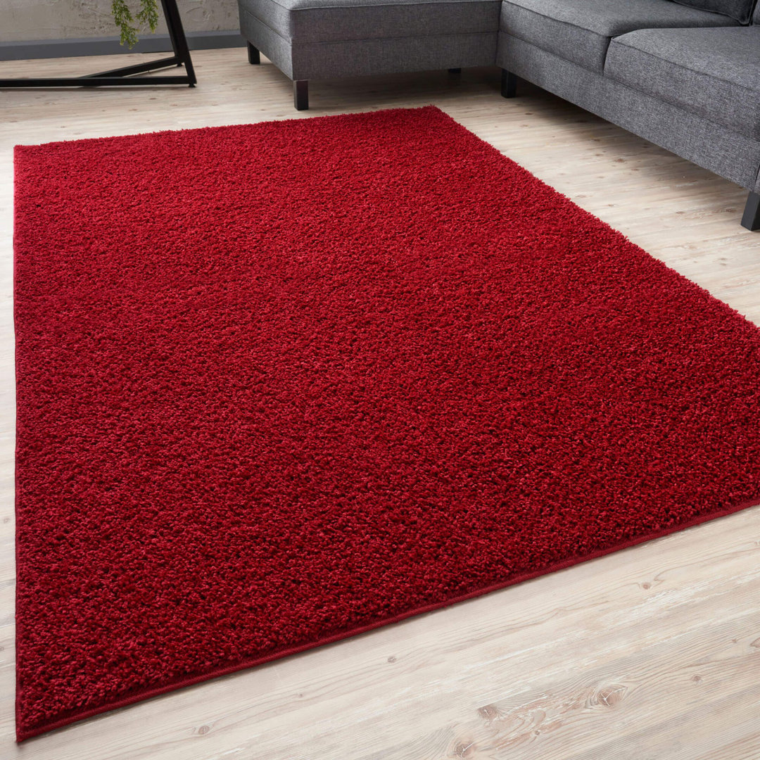 THE RUGS Living Room Rug - Shaggy Soft And Elegant Carpets For The Bedrooms And Kitchen, Easy To Clean, Many Different Sizes (120x170 cm, Red) - Image 3