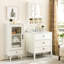 Armoire de rangement de salle de bain avec miroir - 2 portes, tablettes réglables, 3 paniers de décoration de Noël pour salle de bain, cuisine, aile de salle de lavage