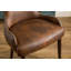 Fauteuil demi-tonneau à dossier capitonné avec tête de clou Viking, brun