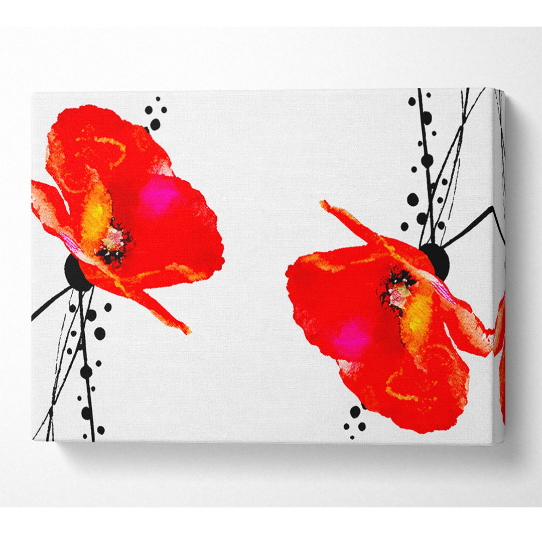 Twin Poppy Abstract - Druck