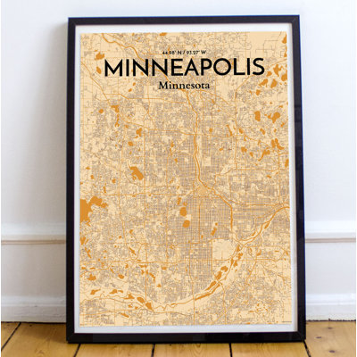 Minneapolis City Map - No Frame Print