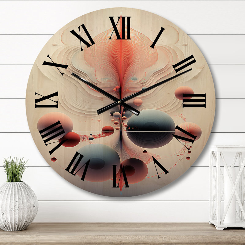 Horloge murale en bois massif Sadira, Moyenne