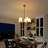 5-light Transitional Chandelier With Fabric Shades