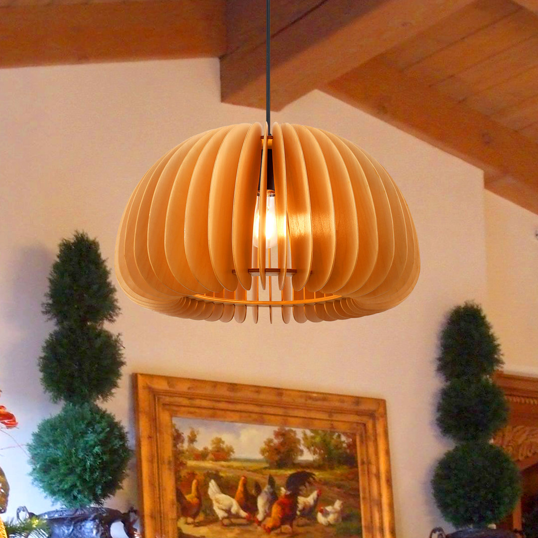 Yingst Harukazu 1 - Light Black/Brown Single Dome Farmhouse Vintage Pumpkin Pendant Light for Dining Room, Kitchen Island, Living Room, Bedroom Wrought Studio™ 