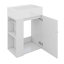 Meuble-lavabo de 20 po avec lavabo en céramique, porte à motif de losanges, poignées et tablettes de rangement latérales-118325430
